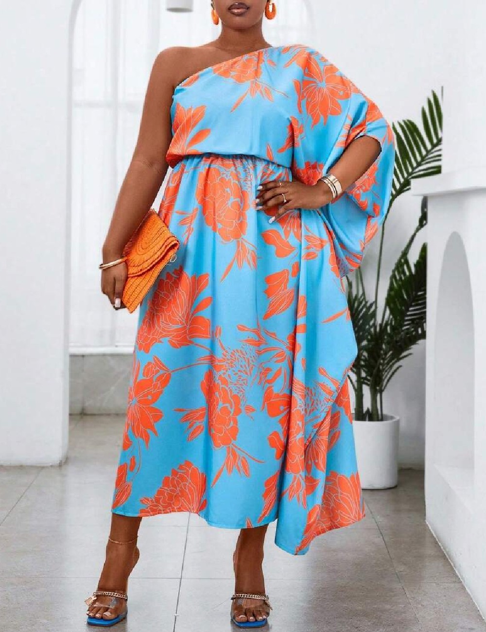 Rochie lunga SHEIN CURVE, albastru - 1 | YEO