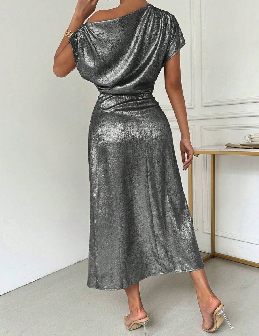 Rochie medie SHEIN, gri - 1 | YEO
