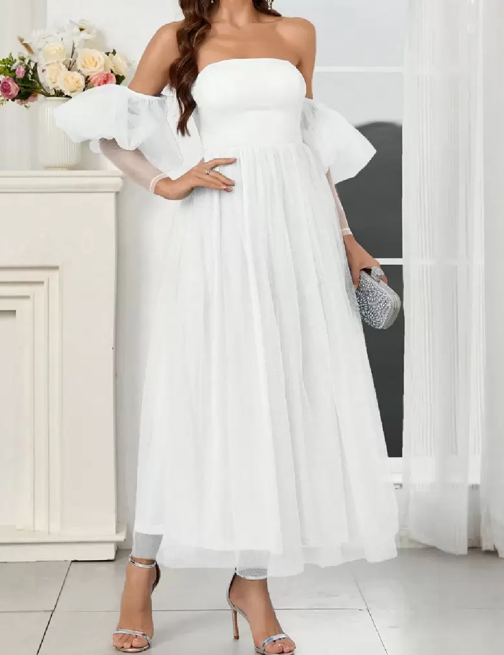 Rochie lunga SHEIN, alb