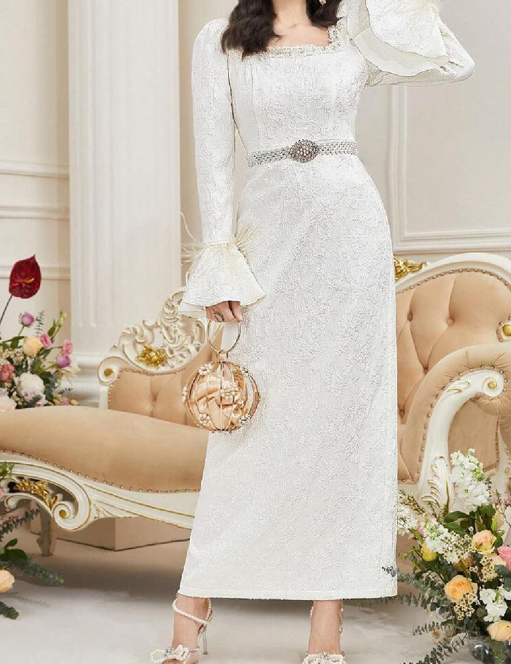 Rochie lunga SHEIN, ecru
