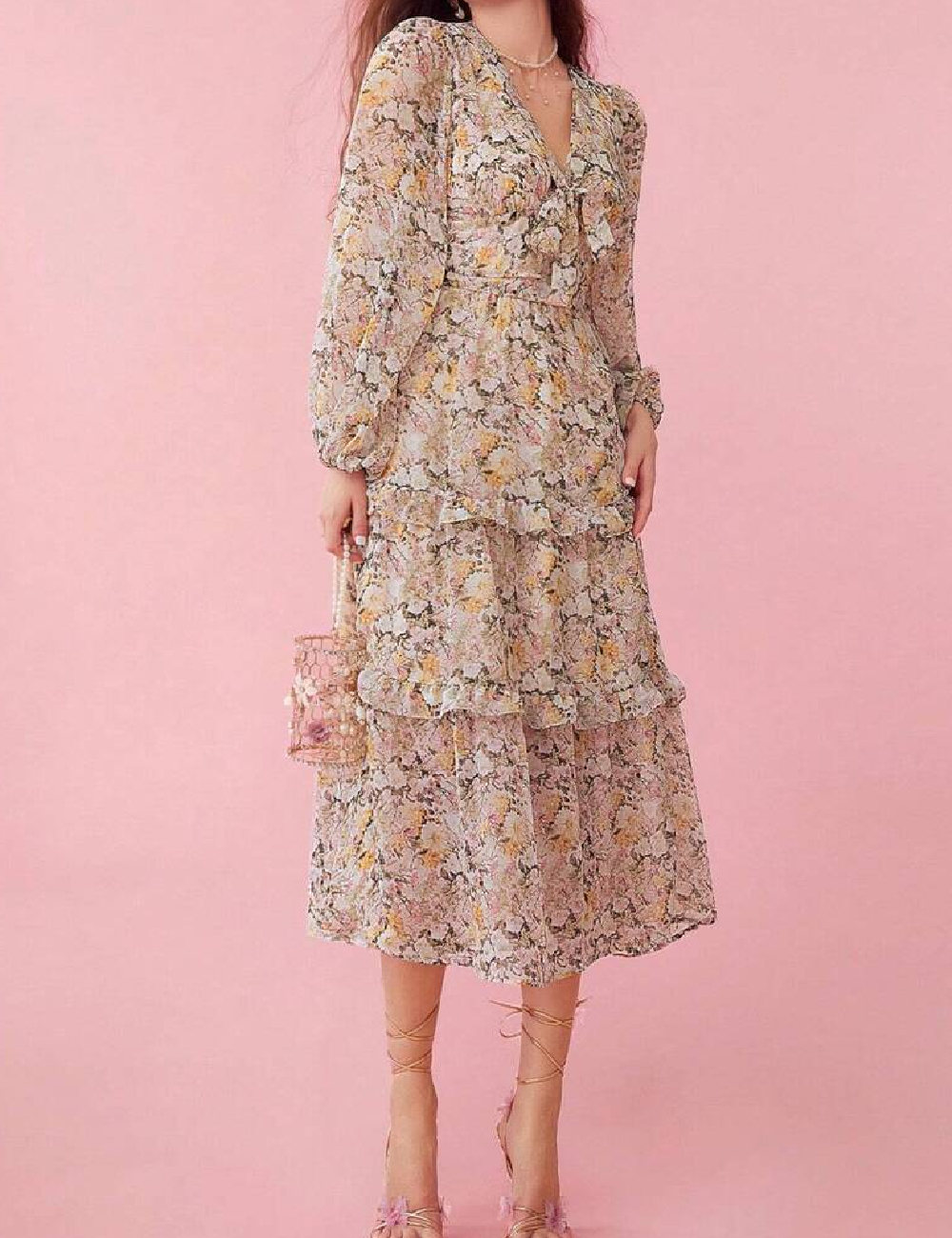 Rochie medie SHEIN, floral print