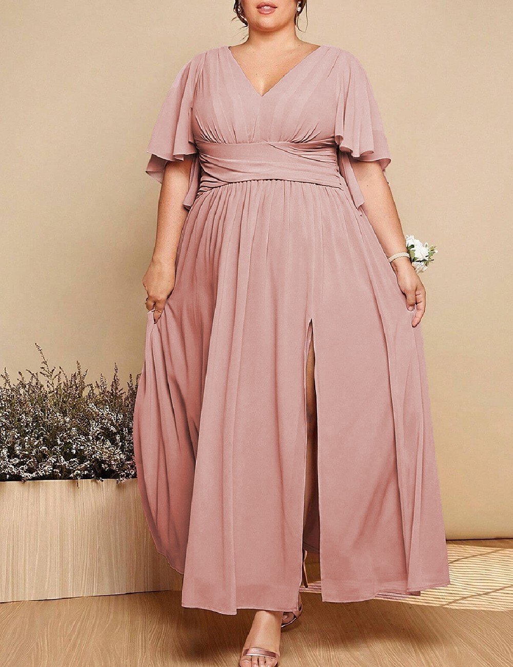Rochie lunga SHEIN CURVE, roz - 1 | YEO