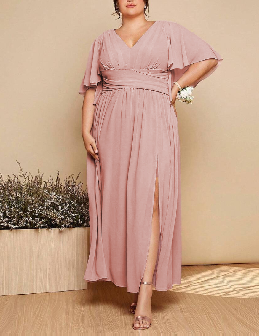 Rochie lunga SHEIN CURVE, roz