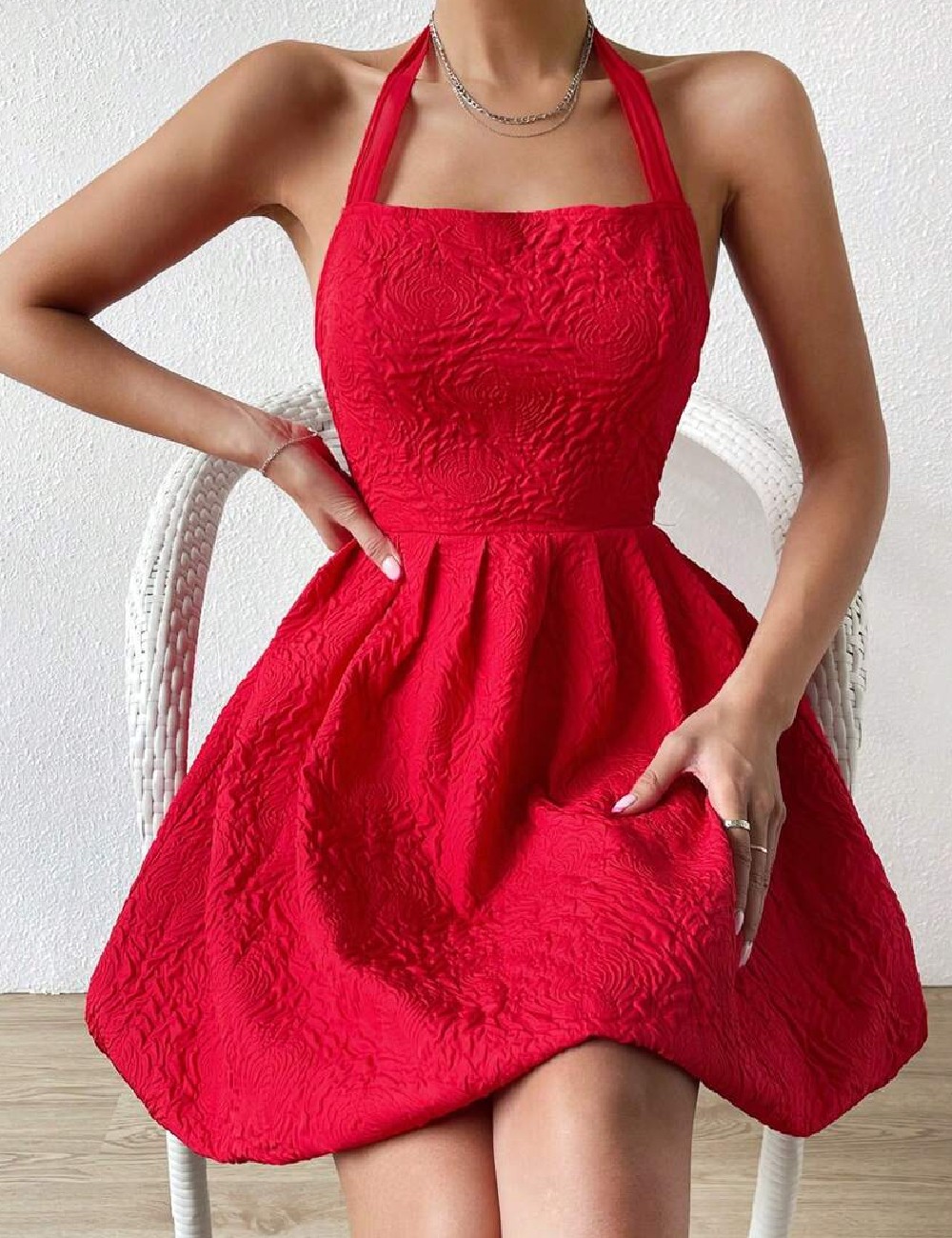 Rochie scurta SHEIN, rosu - 1 | YEO