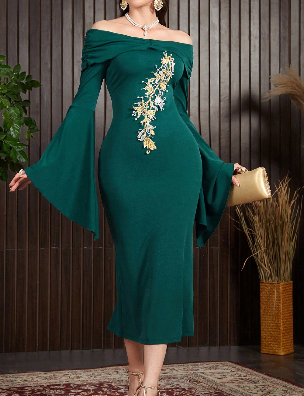 Rochie lunga SHEIN, verde