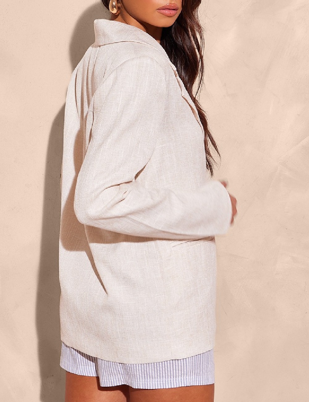 Sacou Oversize PRETTYLITTLETHING, crem - 1 | YEO