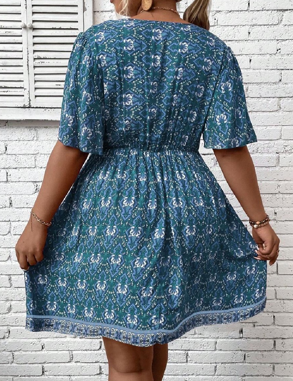 Rochie scurta SHEIN CURVE, albastru - 1 | YEO
