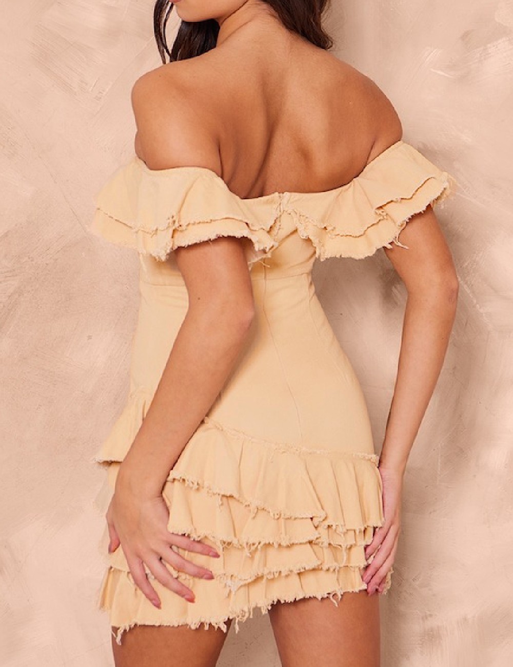 Rochie scurta PRETTYLITTLETHING, crem - 1 | YEO