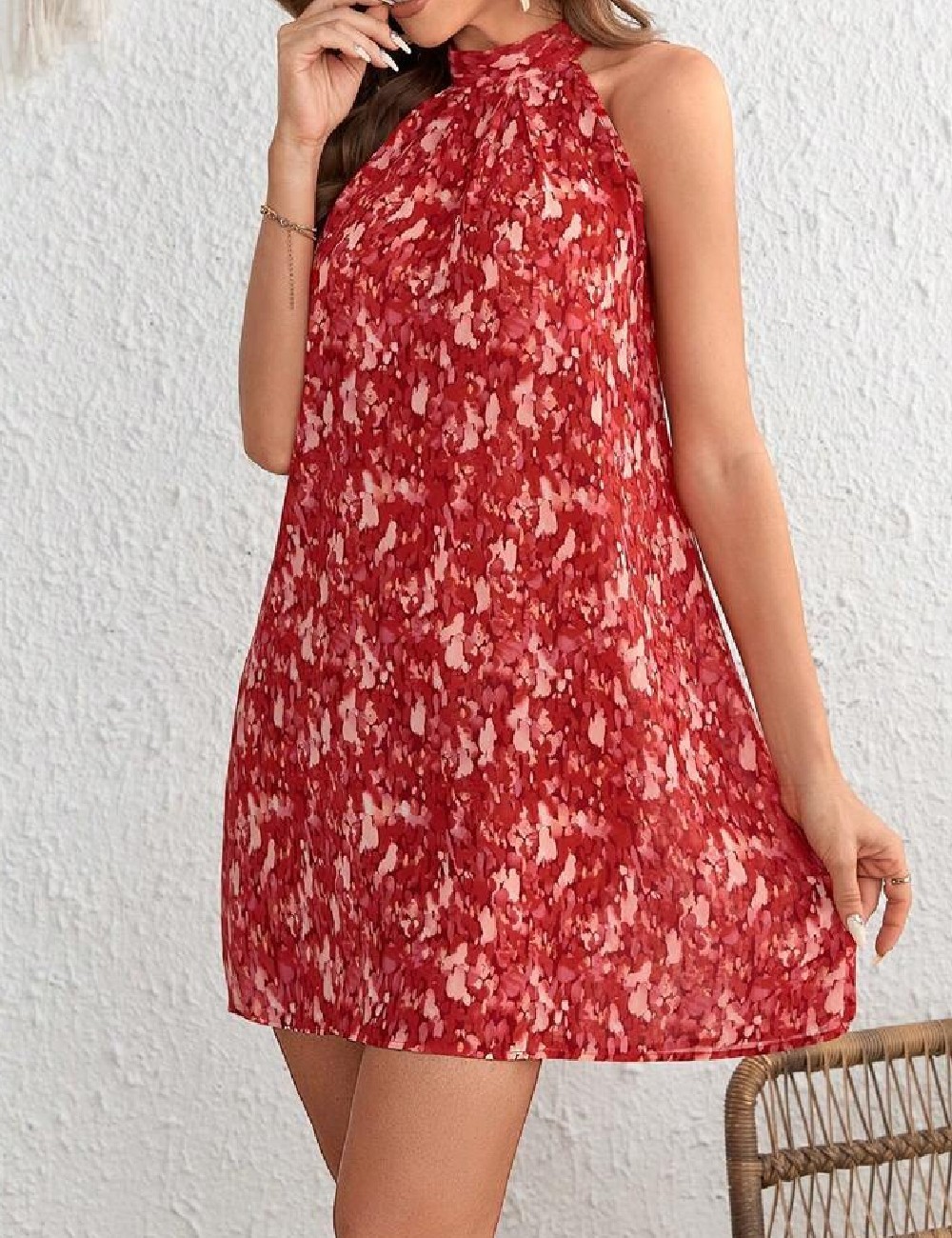 Rochie scurta SHEIN, rosu - 1 | YEO