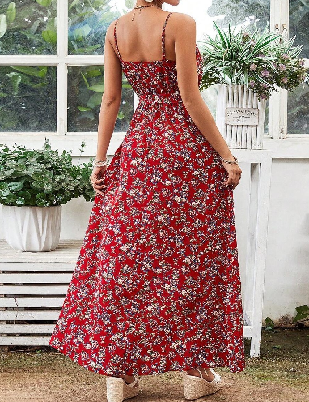 Rochie lunga SHEIN, rosu - 1 | YEO