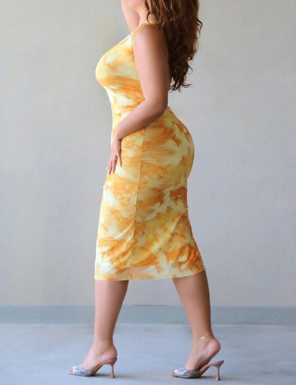 Rochie medie SHEIN CURVE, galben - 1 | YEO