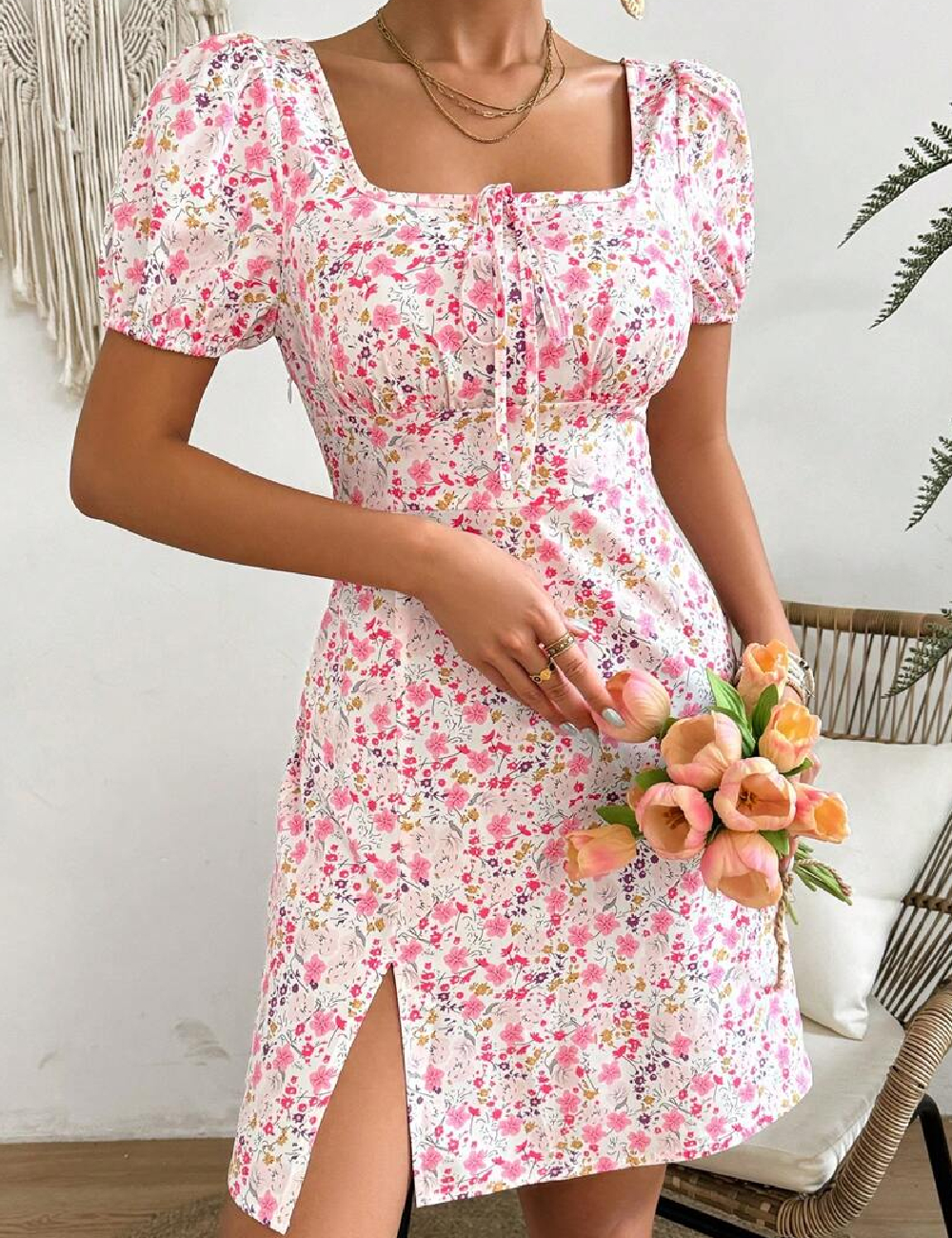 Rochie scurta SHEIN, roz