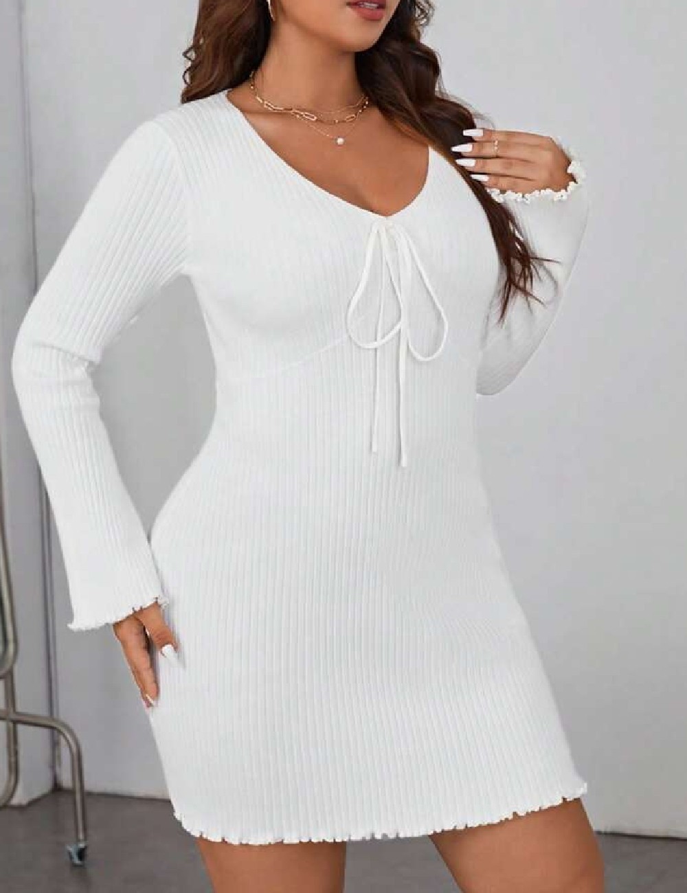 Rochie scurta SHEIN CURVE, alb - 1 | YEO