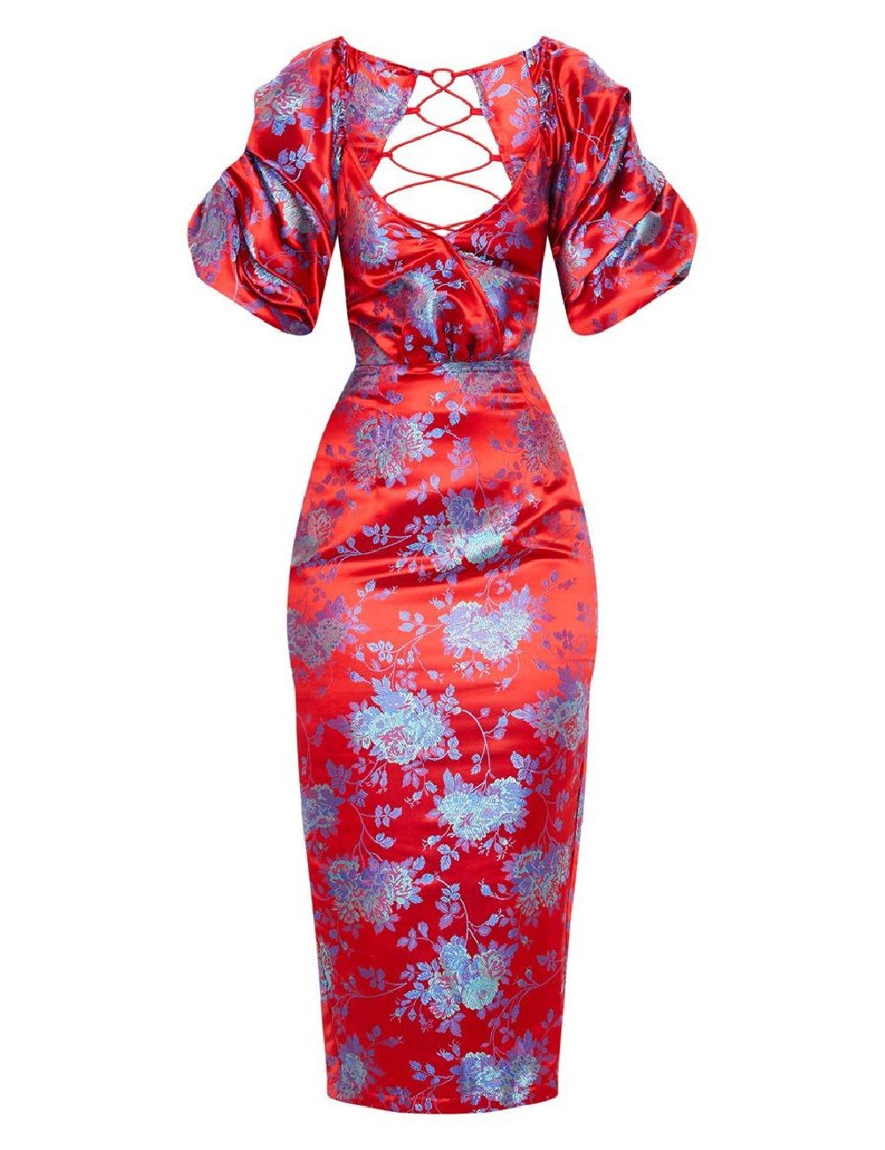 Rochie medie PRETTYLITTLETHING, rosu - 1 | YEO