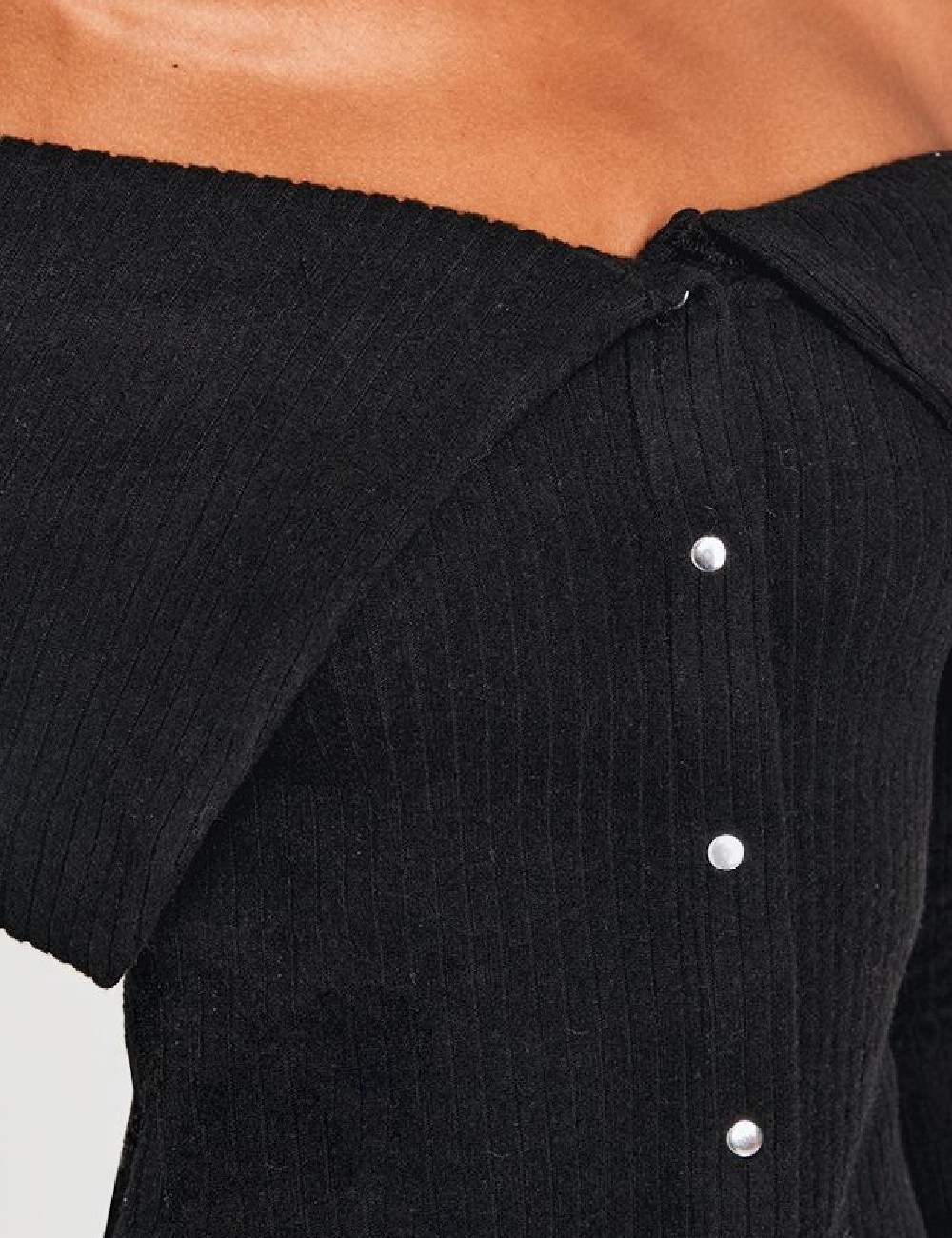 Cardigan PRETTYLITTLETHING, negru - 1 | YEO