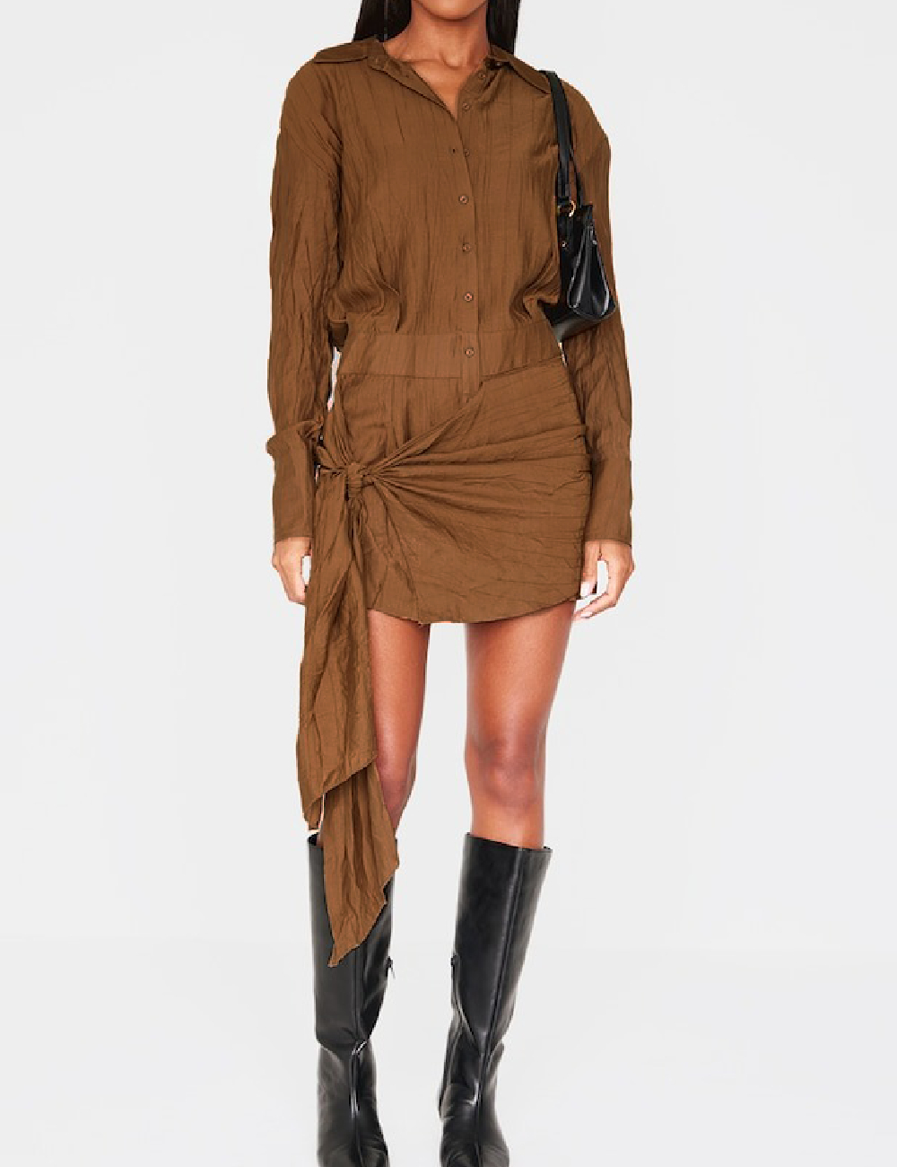 Rochie scurta PRETTYLITTLETHING, maro