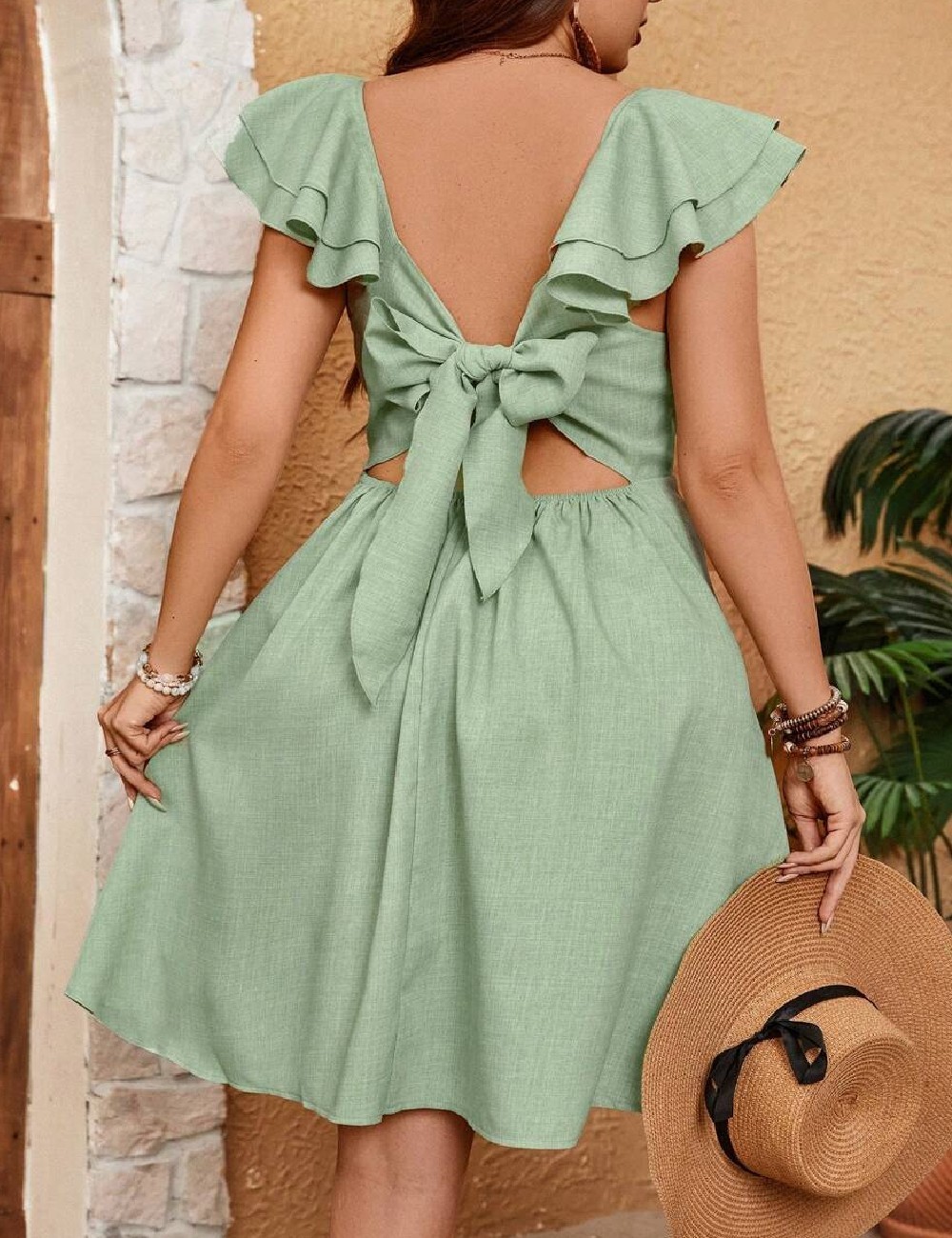 Rochie scurta SHEIN CURVE, verde - 1 | YEO