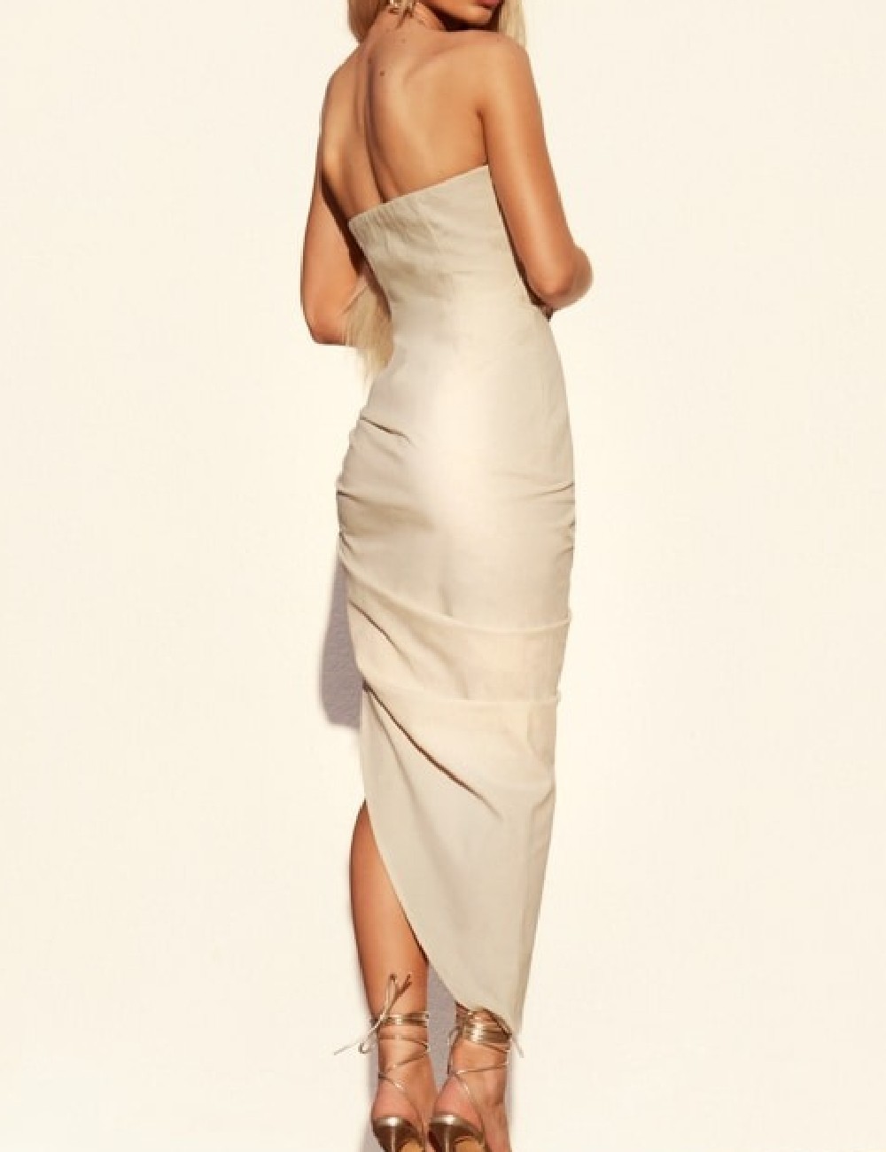 Rochie medie PRETTYLITTLETHING, crem - 1 | YEO