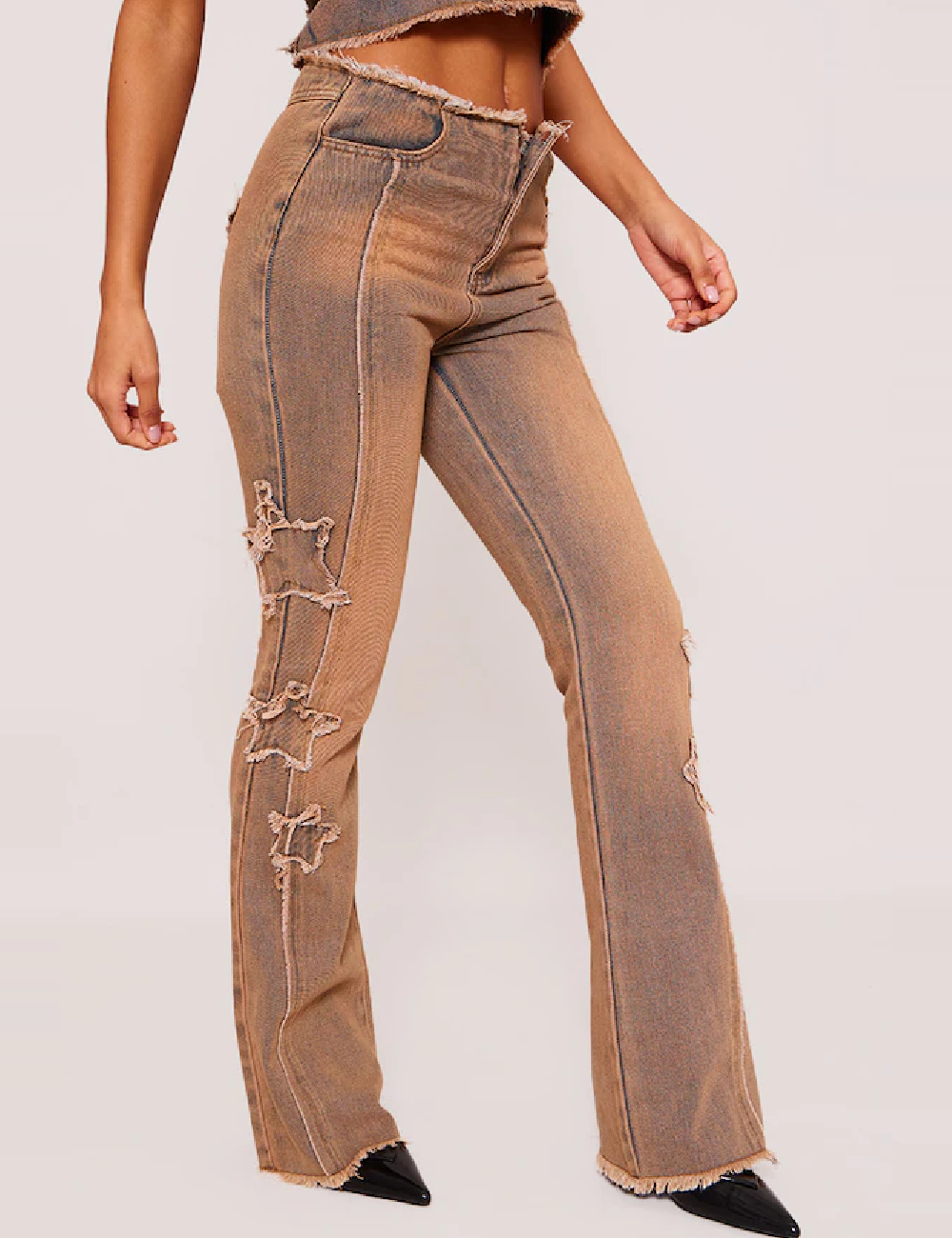 Blugi PRETTYLITTLETHING, maro