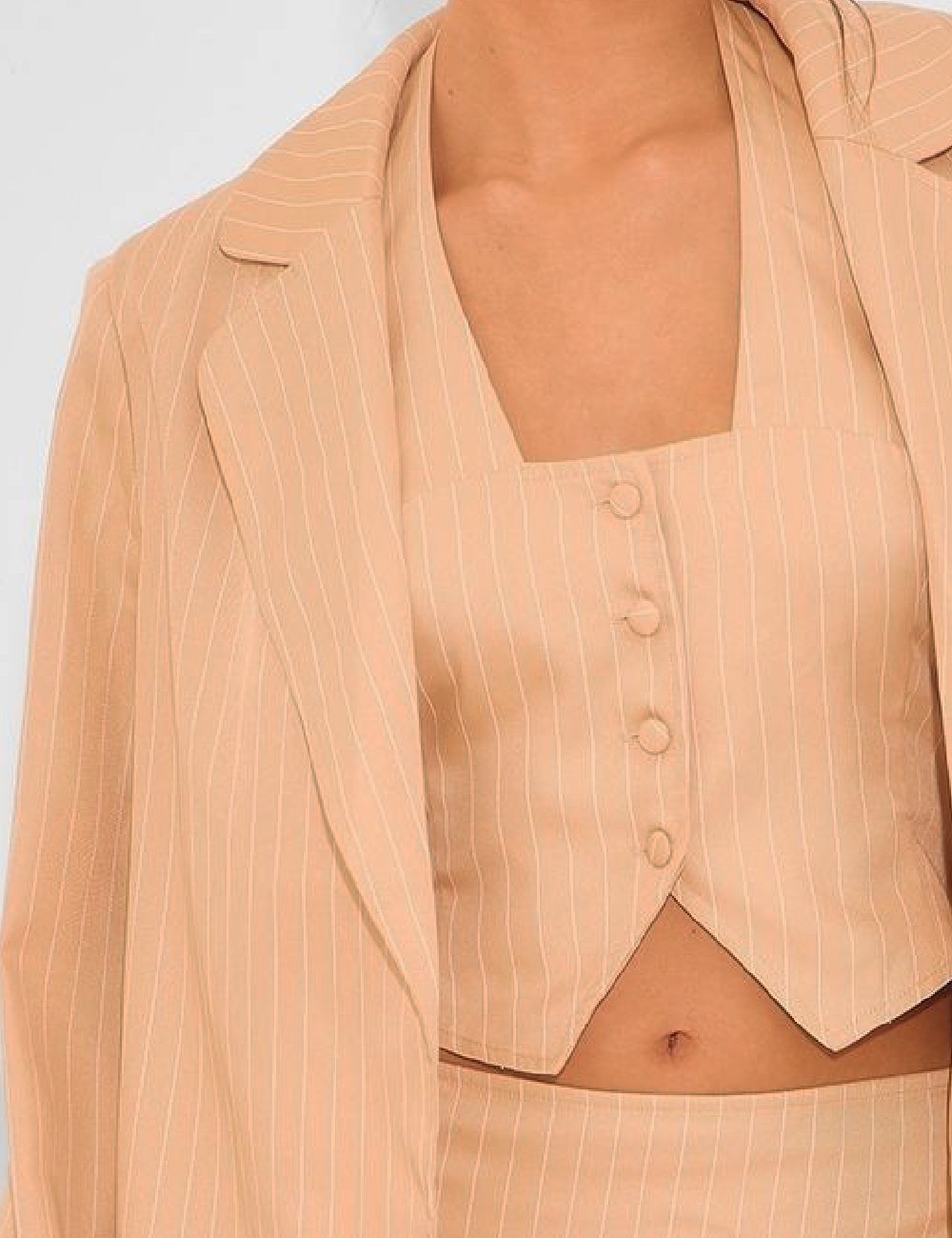 Blazer PRETTYLITTLETHING, crem - 1 | YEO