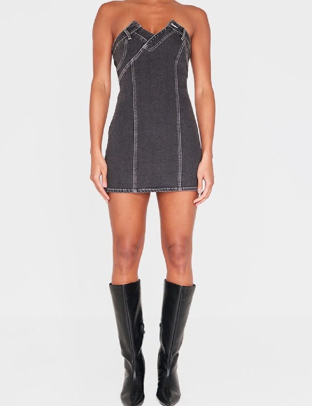 Rochie scurta PRETTYLITTLETHING, gri