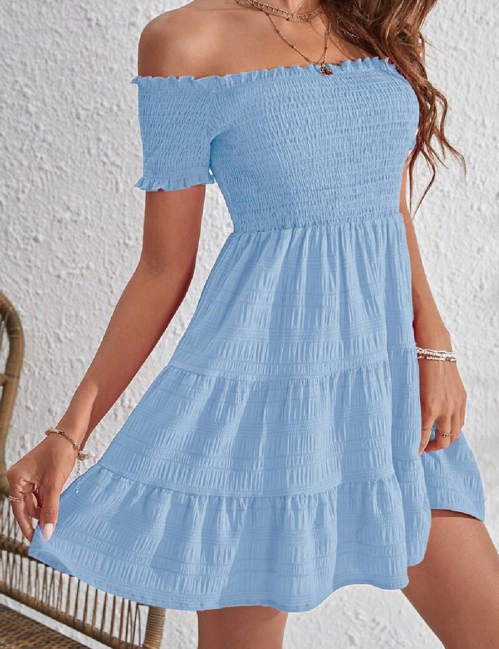 Rochie scurta SHEIN, albastru - 1 | YEO