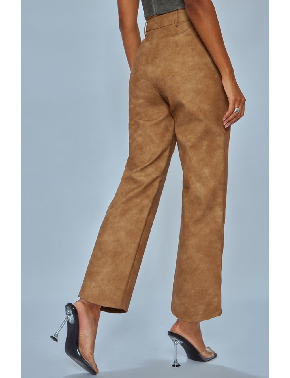 Pantaloni PRETTYLITTLETHING, maro - 1 | YEO