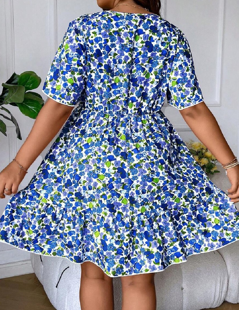 Rochie scurta SHEIN CURVE, floral print - 1 | YEO