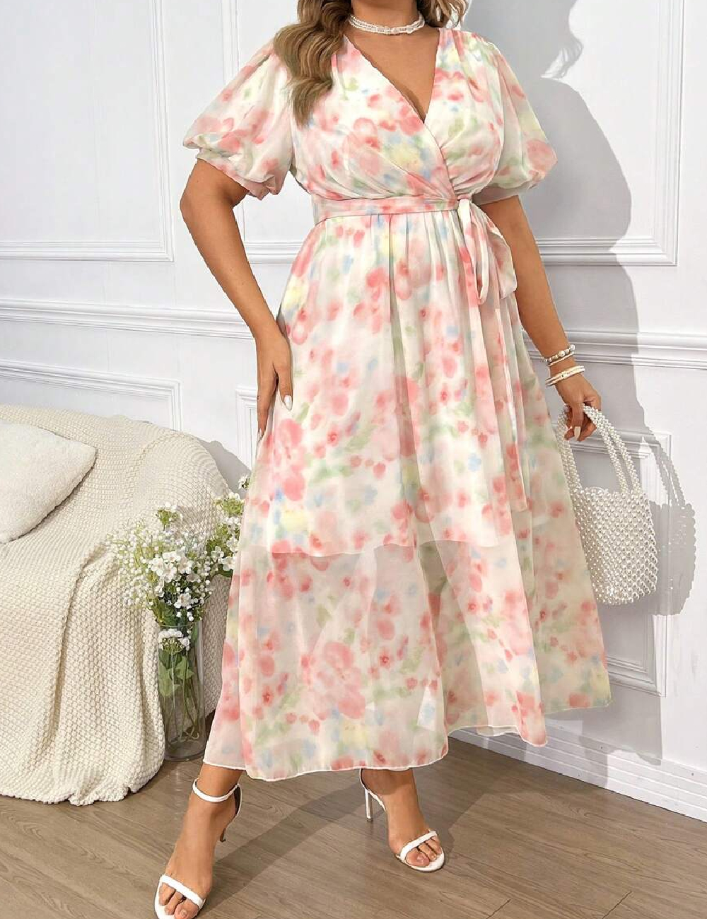 Rochie lunga SHEIN CURVE, mix culori