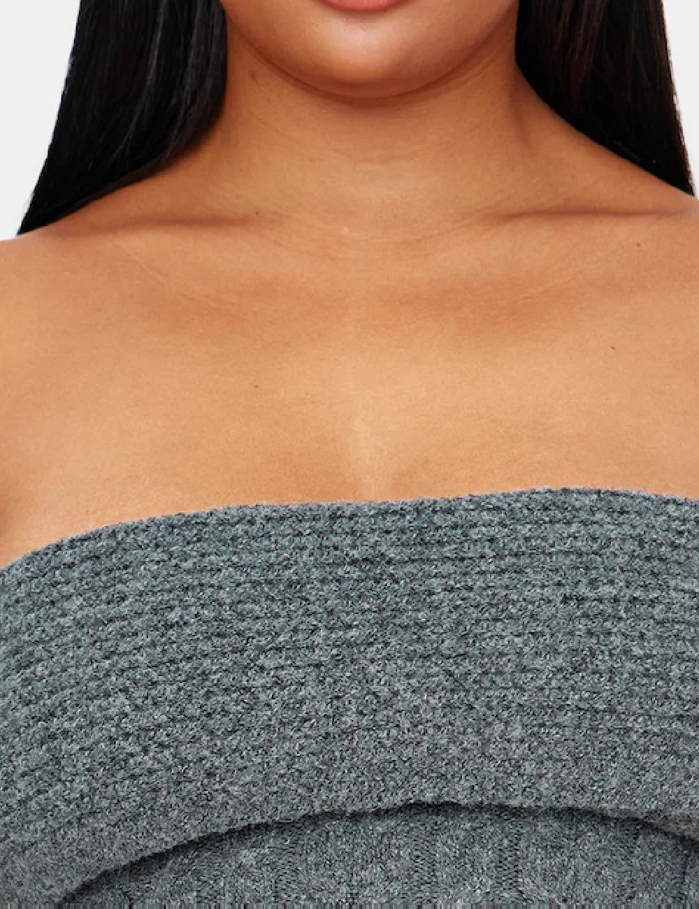 Top PRETTYLITTLETHING Plus Size, gri - 1 | YEO