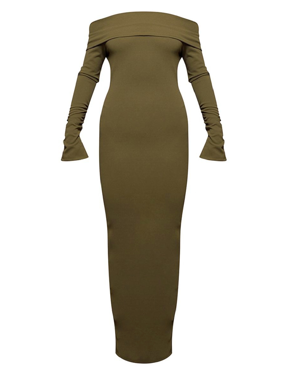 Rochie lunga PRETTYLITTLETHING, verde - 1 | YEO
