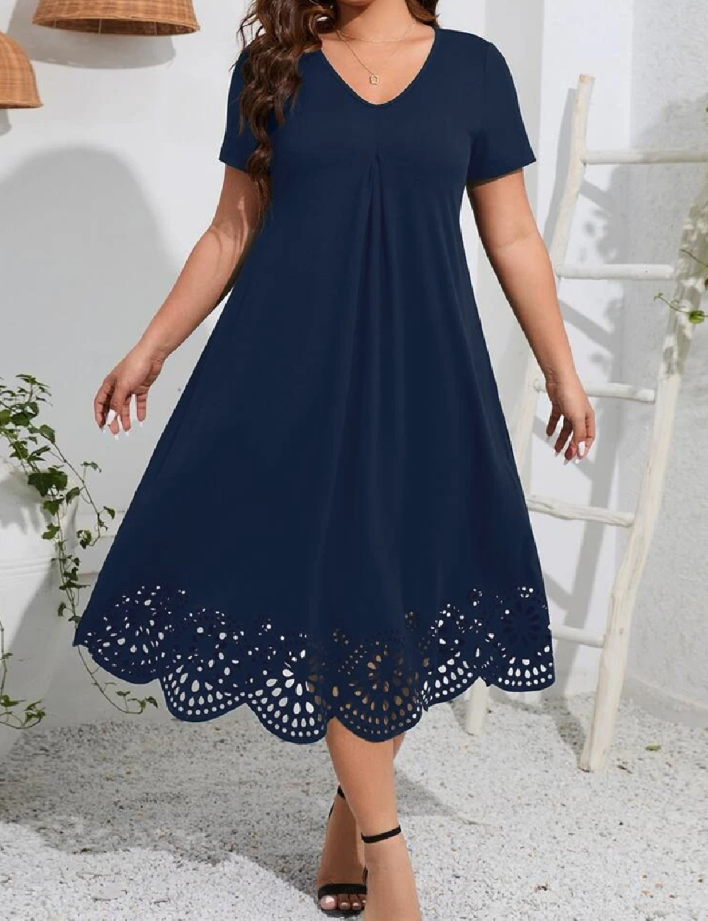 Rochie medie SHEIN CURVE, bleumarin