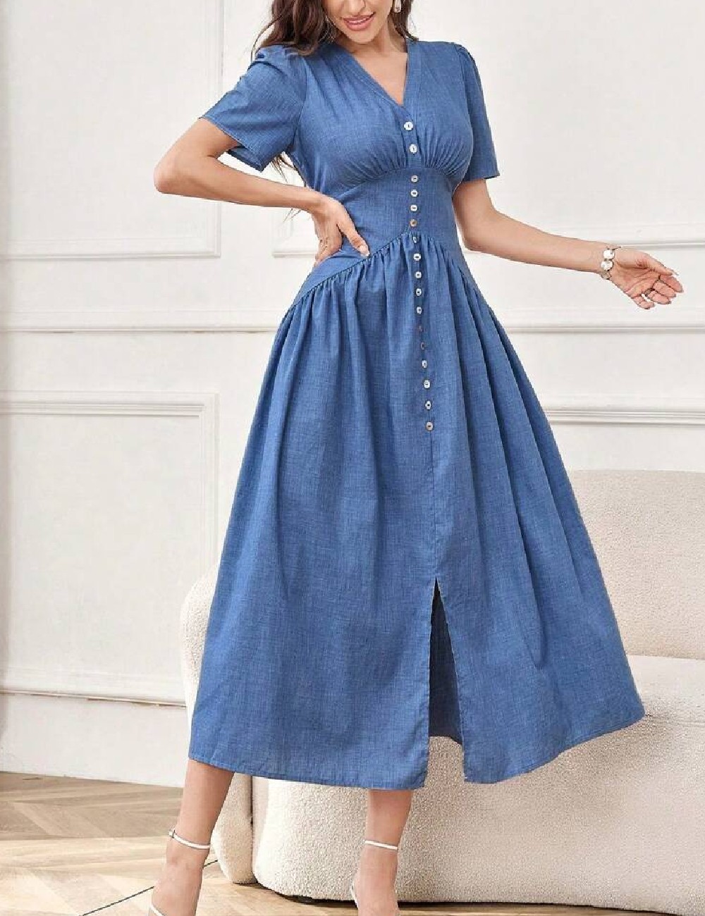 Rochie medie SHEIN, albastru - 1 | YEO