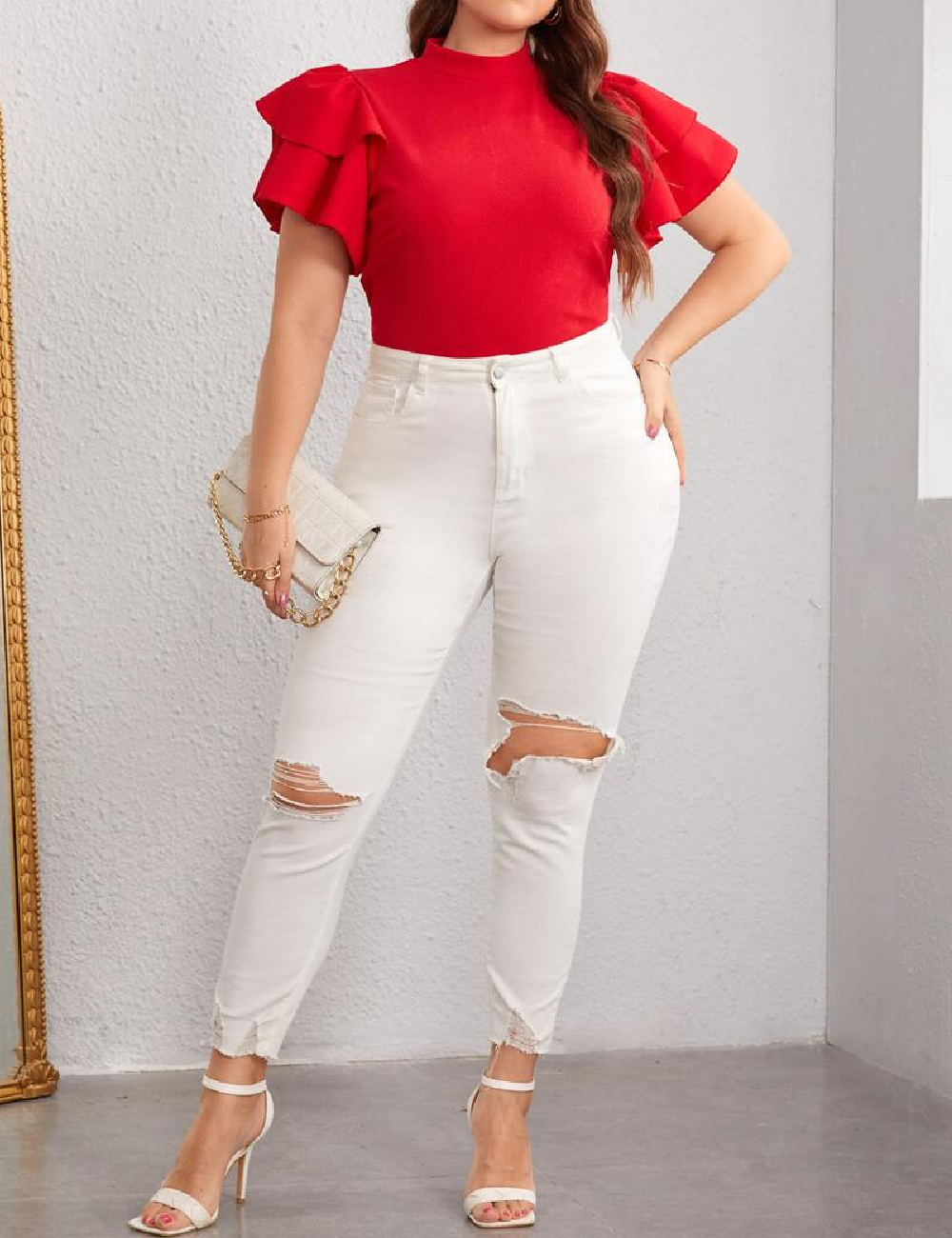 Bluza SHEIN CURVE, rosu