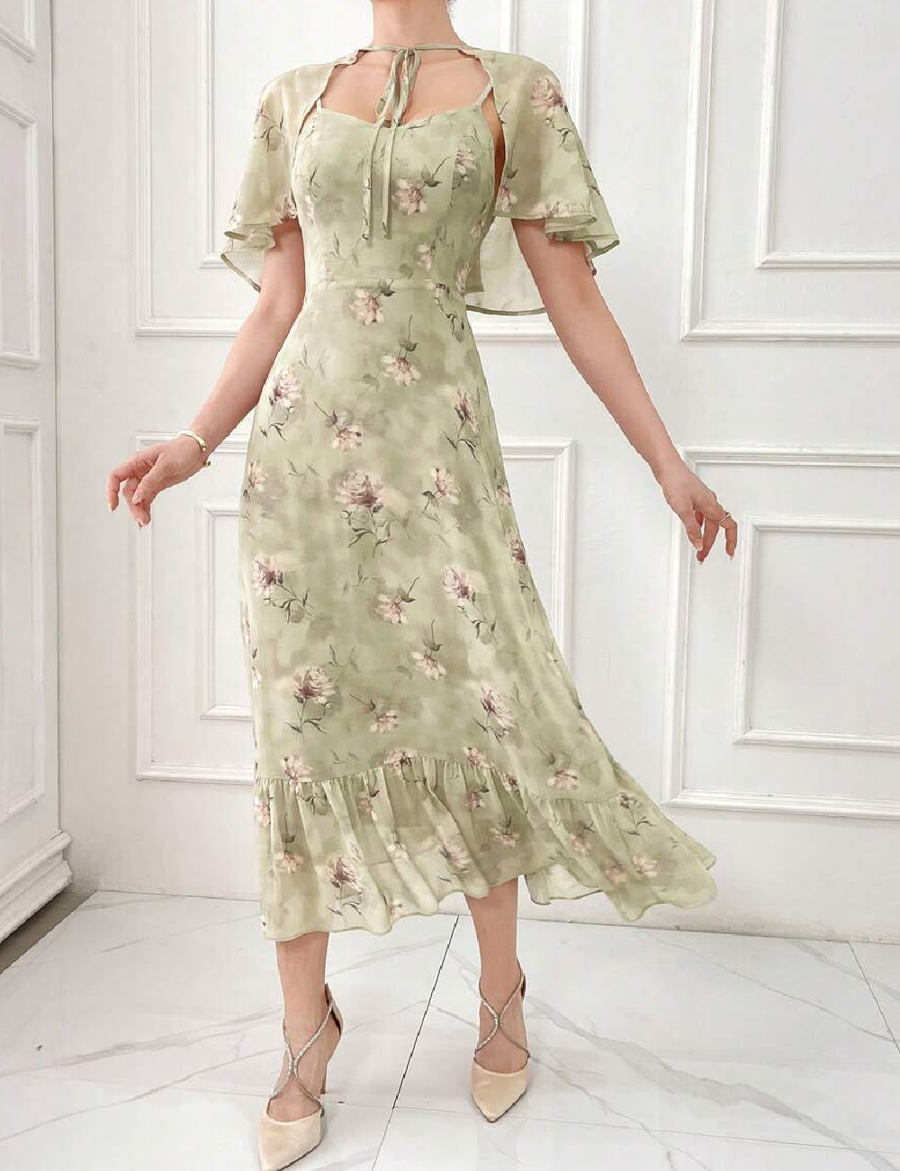 Rochie medie SHEIN, verde