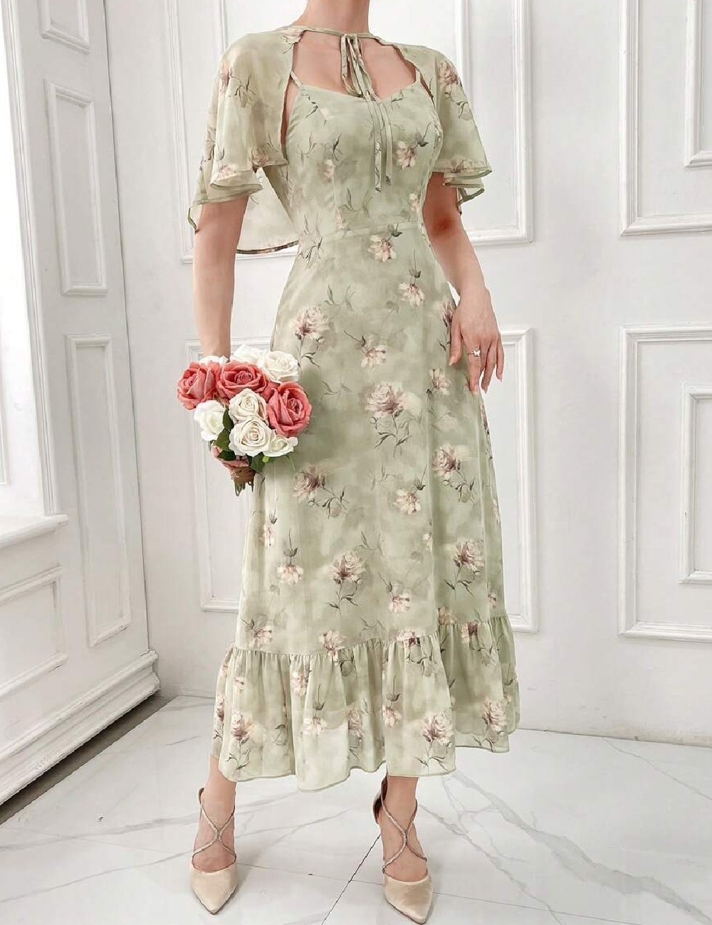 Rochie medie SHEIN, verde - 1 | YEO