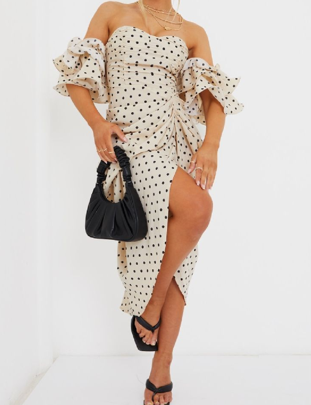Rochie medie PRETTYLITTLETHING, crem