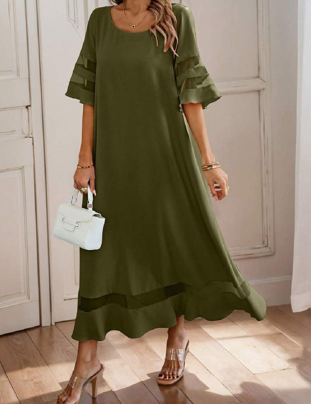 Rochie lunga SHEIN, verde - 1 | YEO