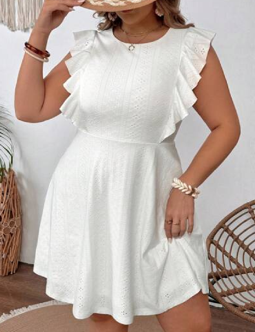 Rochie scurta SHEIN CURVE, alb