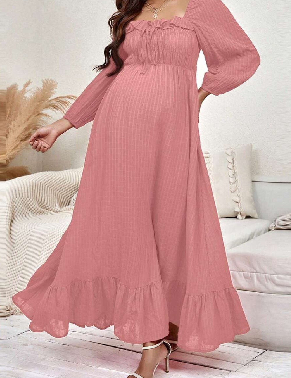 Rochie lunga SHEIN Maternity, roz - 1 | YEO