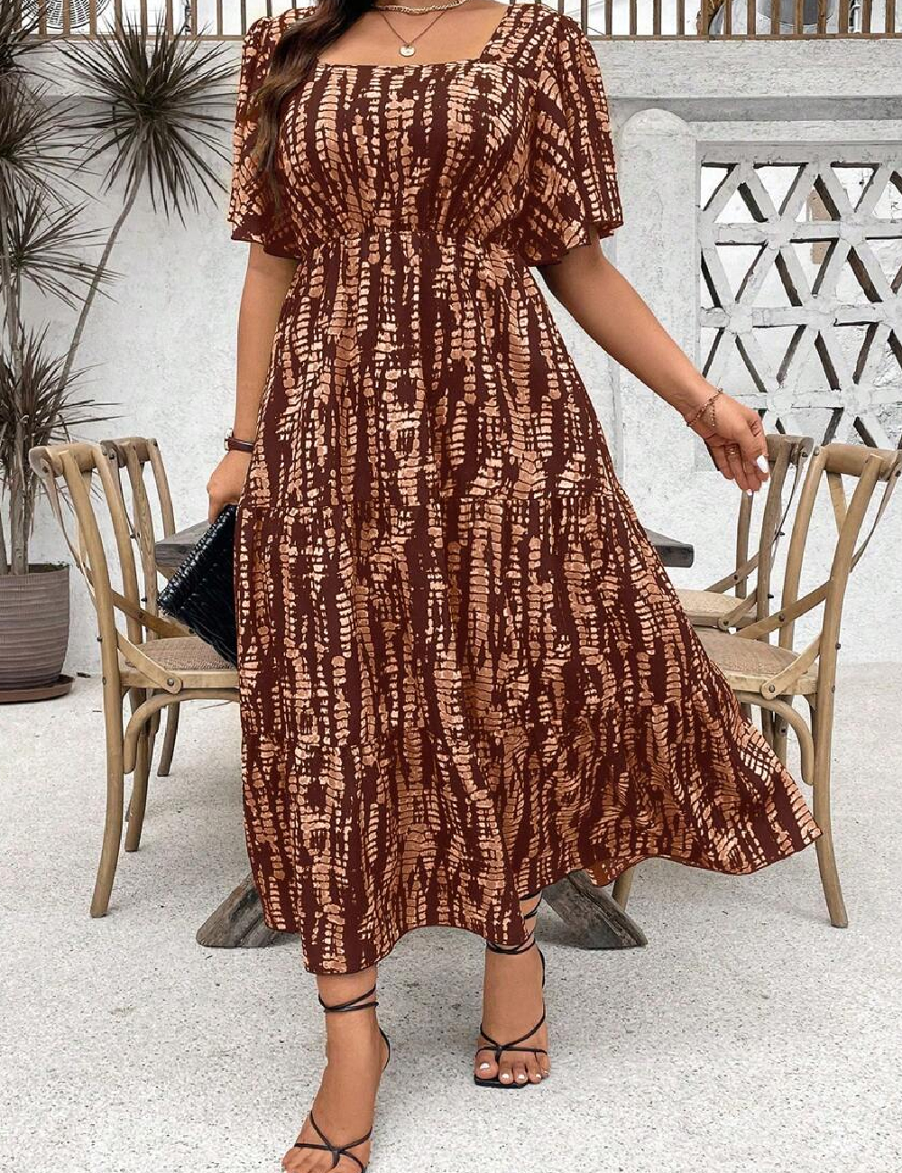 Rochie lunga SHEIN CURVE, maro