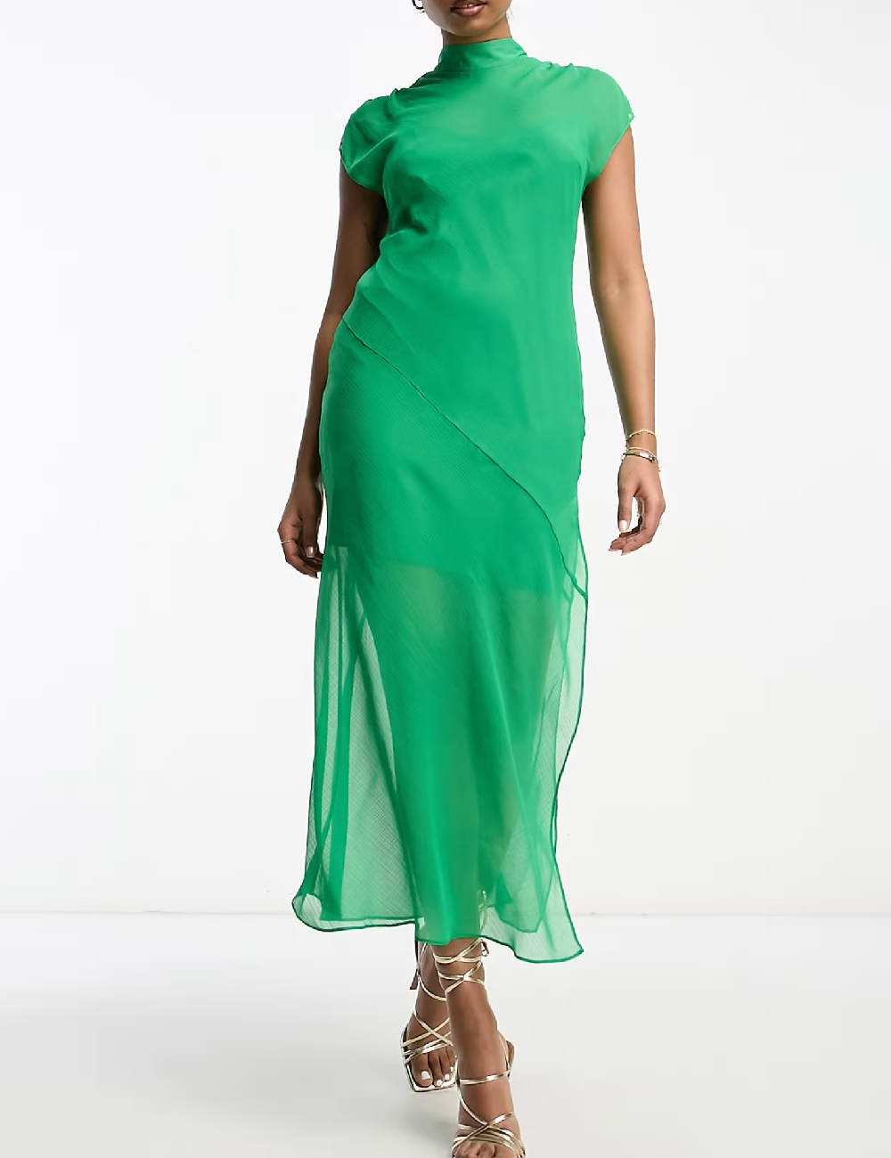Rochie medie ASOS, verde - 1 | YEO