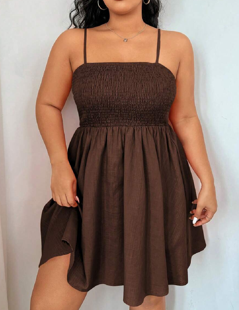 Rochie scurta SHEIN CURVE, maro
