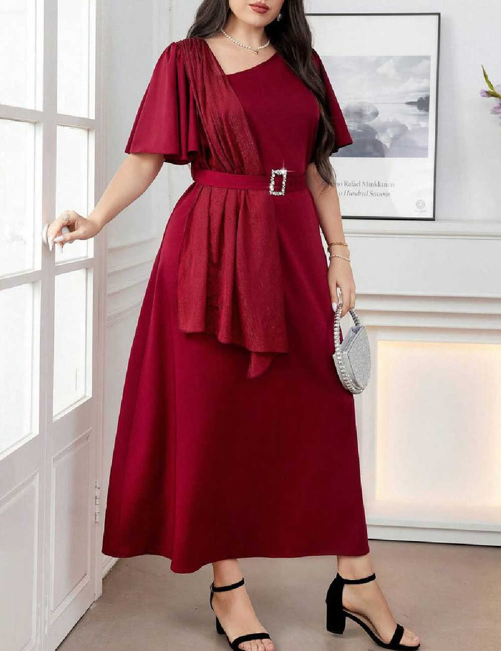 Rochie lunga SHEIN CURVE, rosu