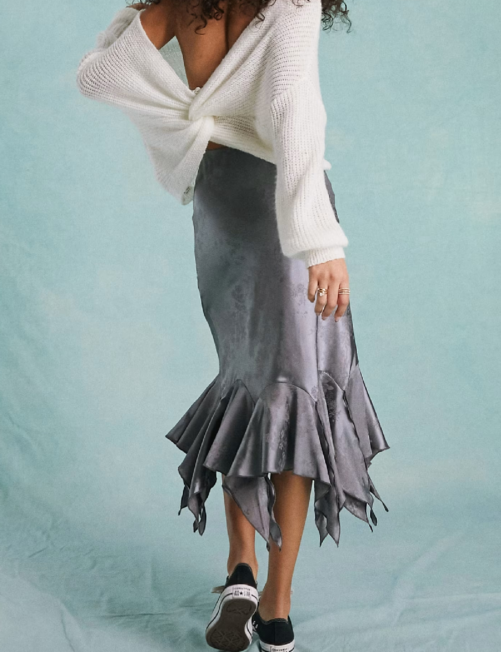 Fusta Miss Selfridge, gri - 1 | YEO