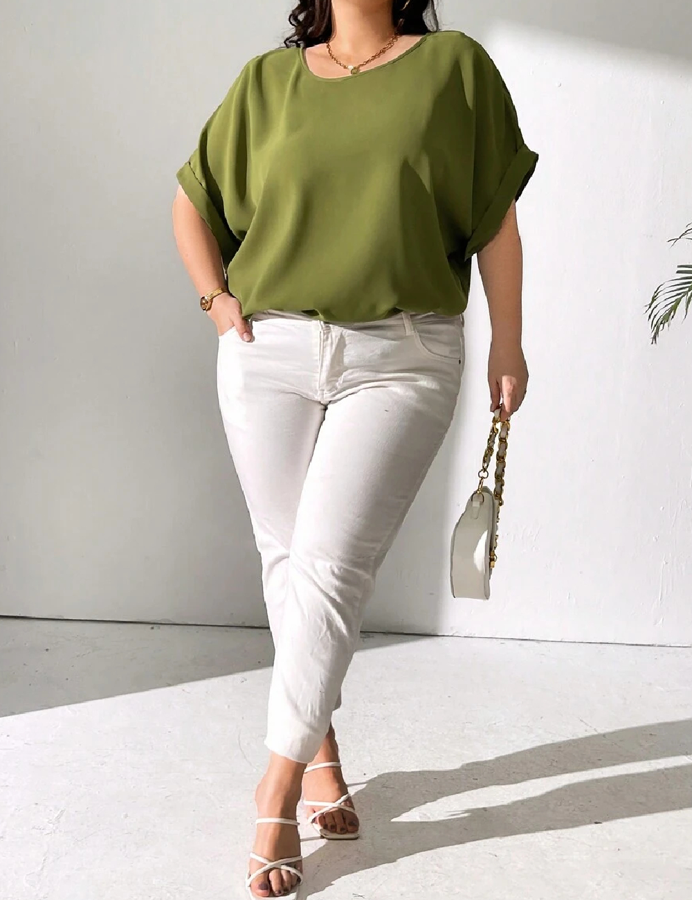 Bluza SHEIN CURVE, verde