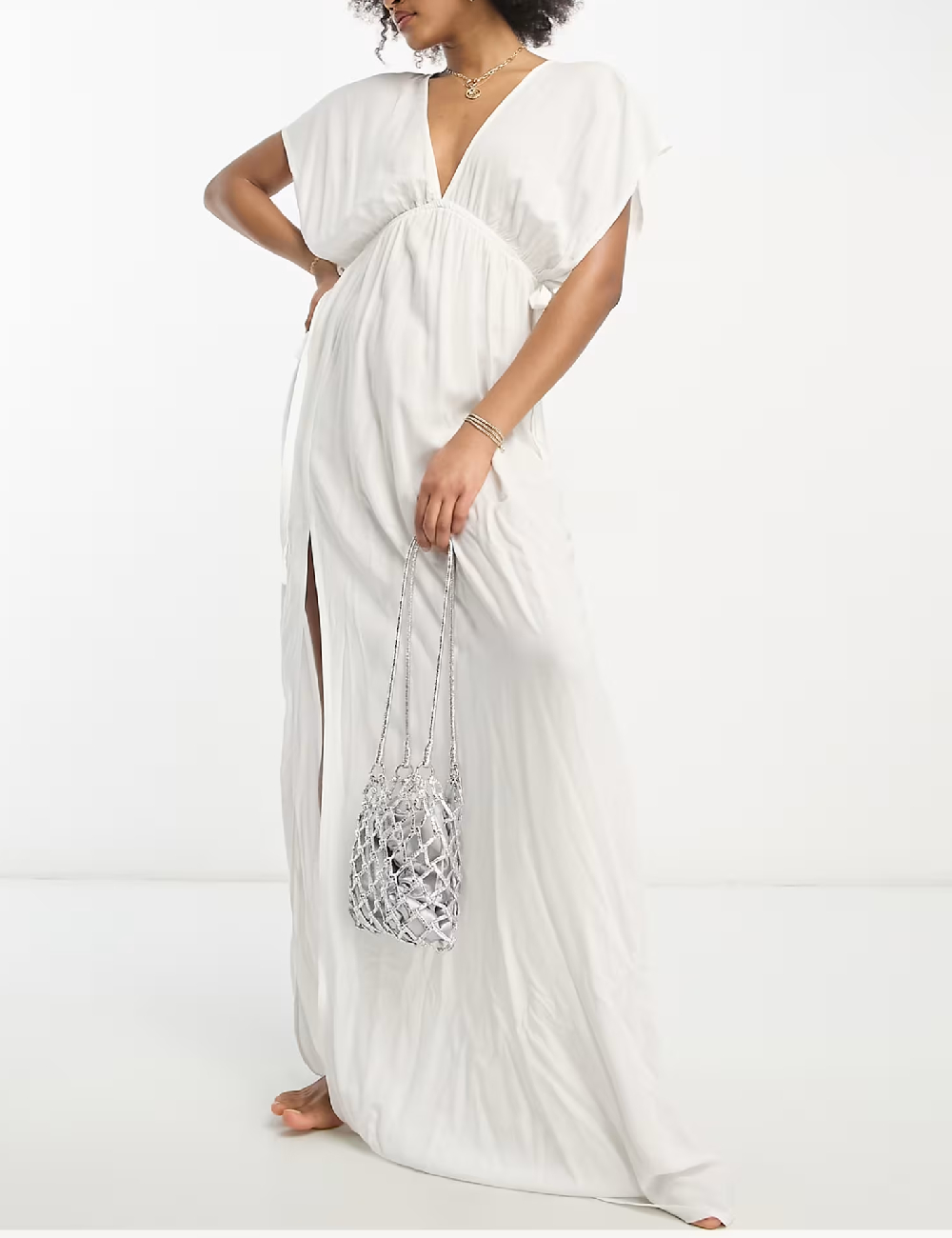 Rochie lunga ASOS, alb