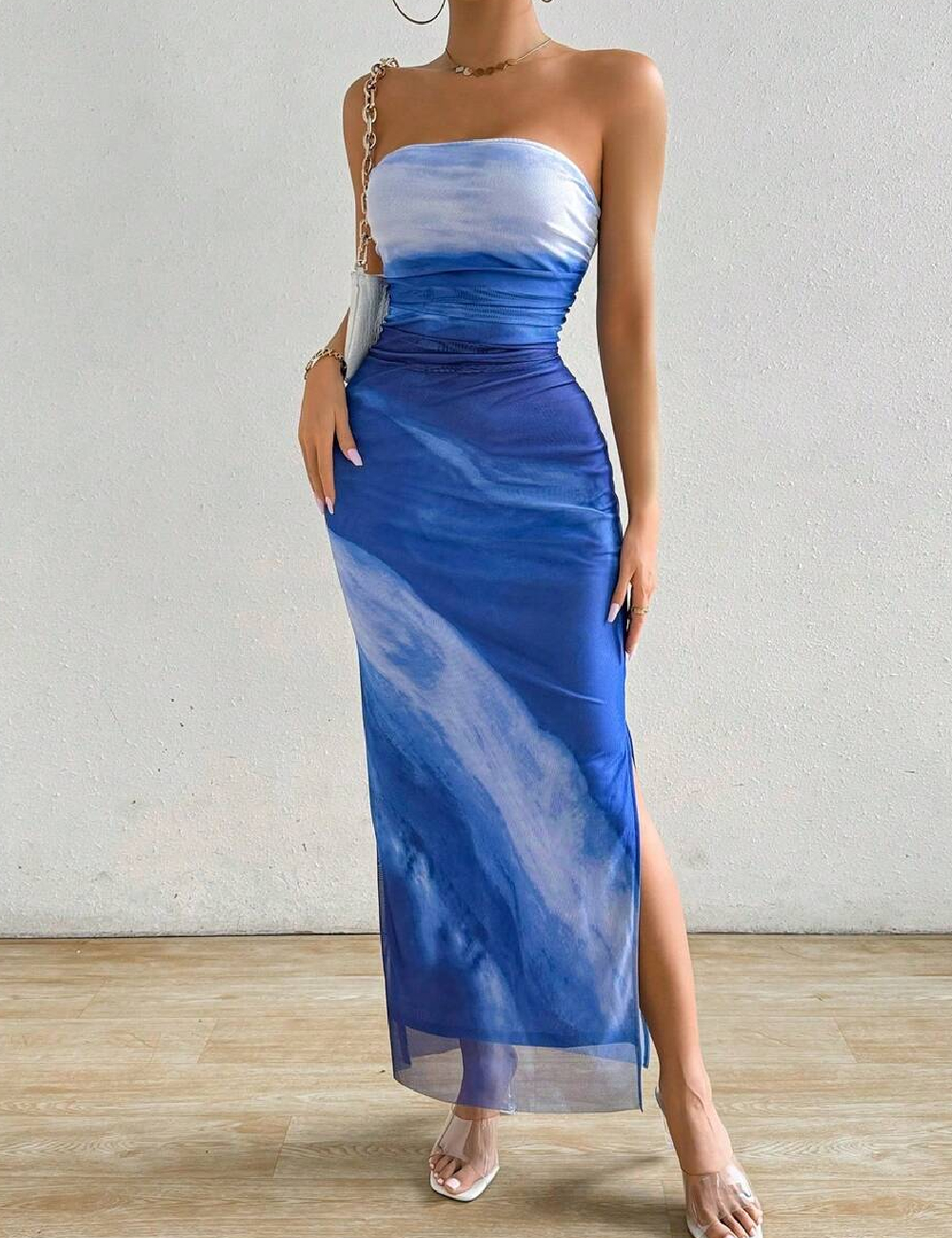 Rochie lunga SHEIN CURVE, albastru