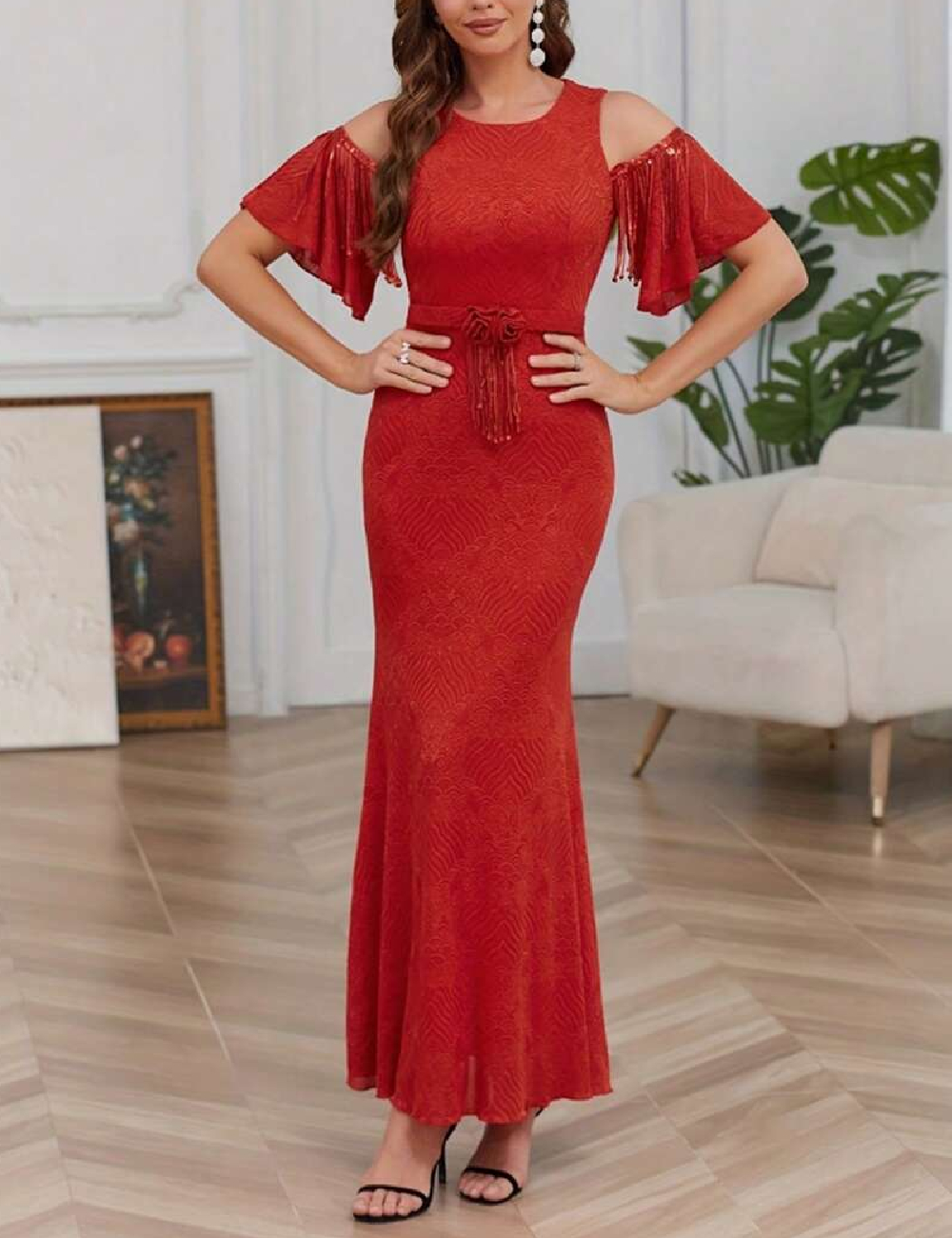 Rochie lunga SHEIN, rosu