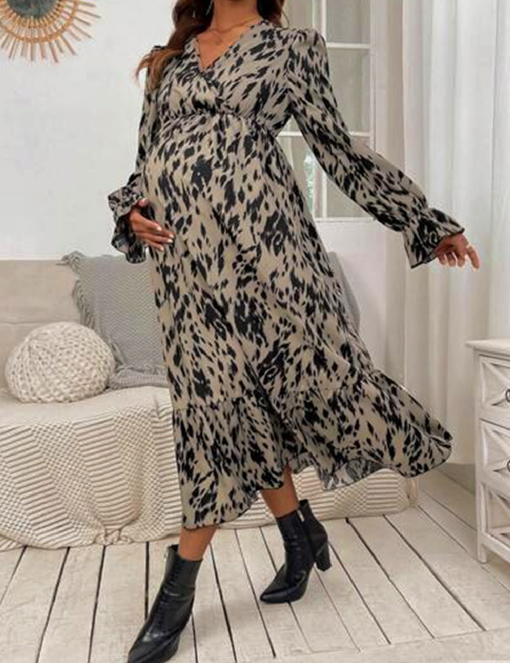 Rochie medie SHEIN Maternity, bej
